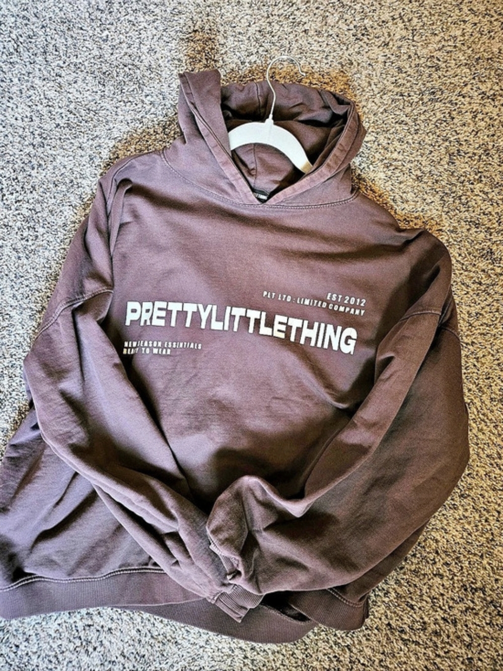 PrettyLittleThing Oversized Hoodie Brown